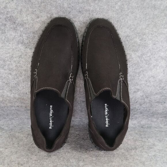 Robert Wayne Shoes Mens 9.5 Loafer Slip On Moc Comfort Casual Walking Work Black main image 9